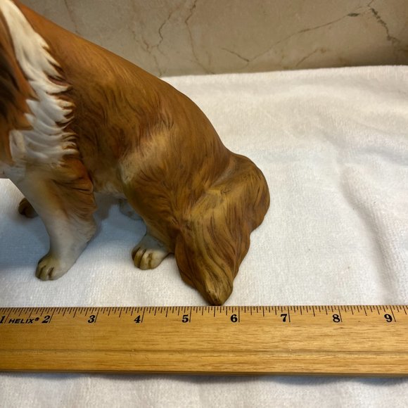 NWOT Collie statue with wood platform Masterpiece Porcelain by Homco 1986 - Picture 11 of 12